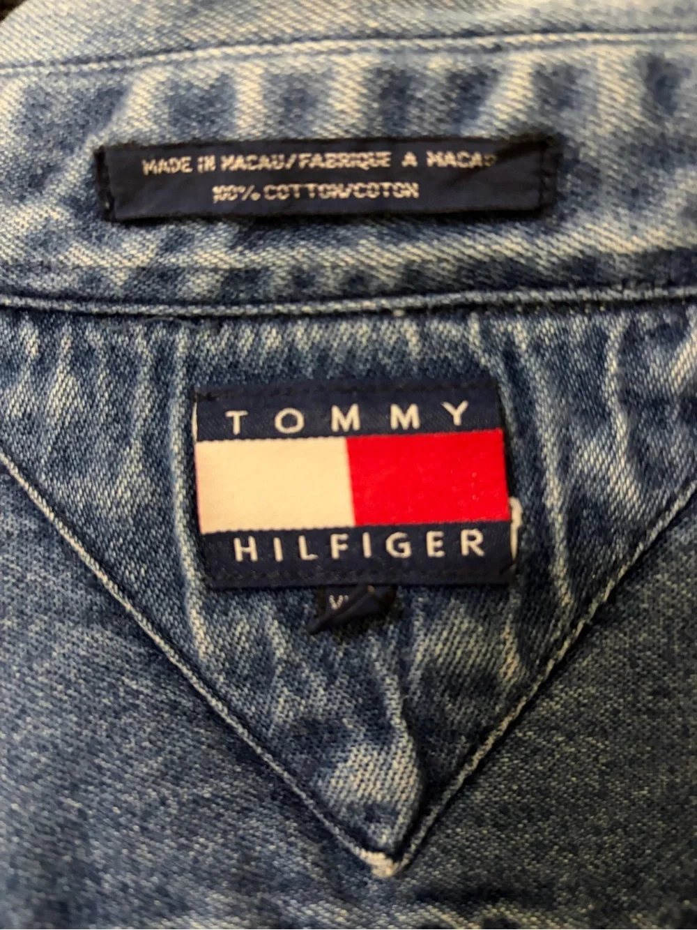 Vintage 1990 Tommy Hilfiger Blue Plaid Denim Shirt-shacket